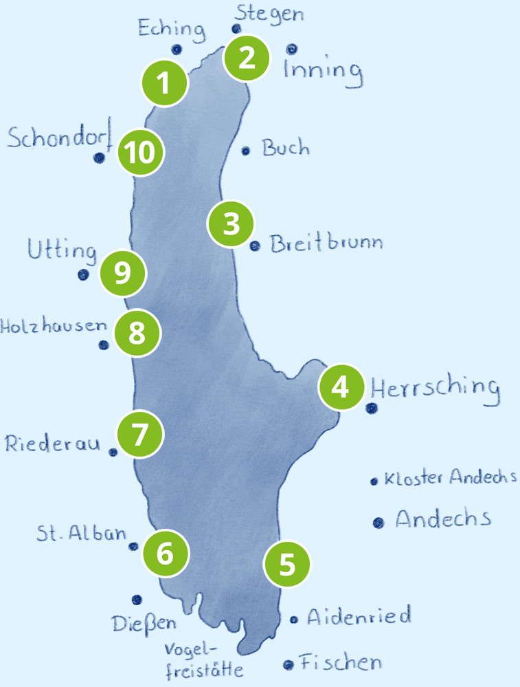 Badeplätze am Ammersee